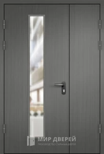 Подъездная дверь металлическая со стеклом №4 внутренняя - фото